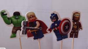 Lego: Bricks Superheroes cupcake toppers  Pack A (12 pack)