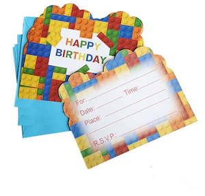 Building brick Invitations (12 pack)