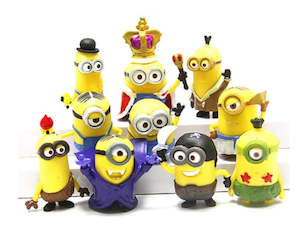 10 pcs Mini Yellow Henchmen cake topper/figurines  -  Set B