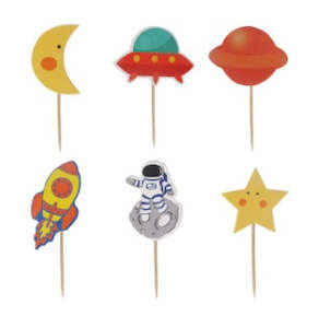 Outer Space: 12 pcs Outer Space cupcake toppers