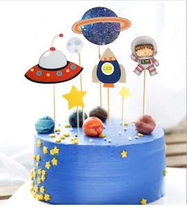 Outer Space: 7 pcs Space themed cake topper