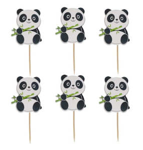 12 pcs Panda cupcake toppers