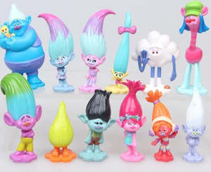 12 pcs Trolls Figurines/cake topper