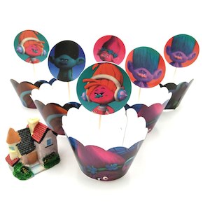 Trolls Cupcake Wrappers and Toppers (24 pcs)