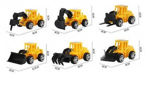 Trucksdiggers: 11 piece Construction set cake topper