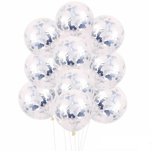 Silver confetti balloons - 10 pack