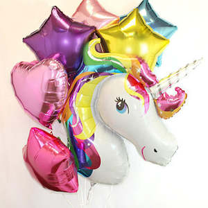 Kids Birthday: Unicorn balloons - 7 piece - foil