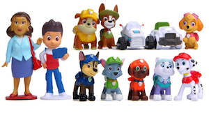 12 pcs Puppy Patrol Cake Toppers / Figurines  - Set B