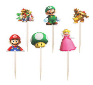 Wrappers: 12 pcs Italian Plumbers cupcake toppers