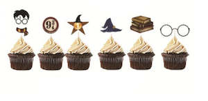 Wrappers: Wizard cupcake toppers (12 pcs)  -  Style B