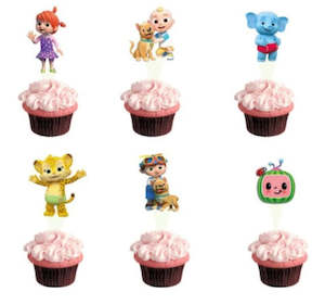 Wrappers: 12 pcs Baby Melon cupcake toppers (Set A)