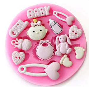 Gender Reveal: Baby shower silicon mould - girl