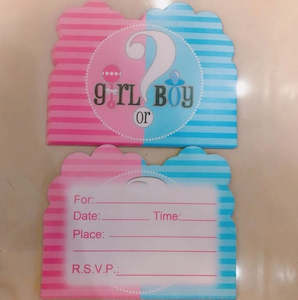 Gender Reveal: Gender reveal invitations (8 pack)