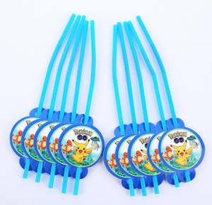 10 pcs Pocket Monsters straws