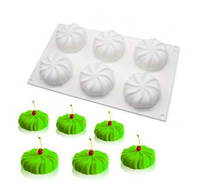 6 hole cavity flat 'pumpkin' silicon tin - STC0013