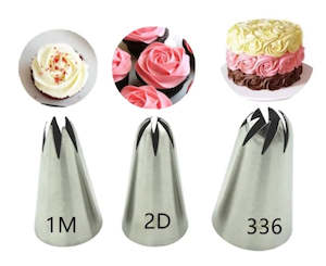 Piping Equipment: 3 pcs flower piping tips