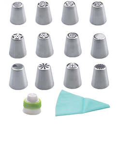 Piping Equipment: 14 pcs Russian Nozzle piping tips - SET B