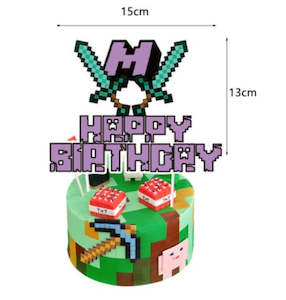 Gamer: Block Craft cake topper - Style A