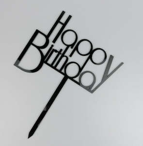 Art Deco style "Happy Birthday" cake topper/plaque