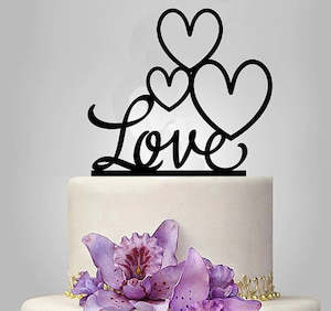 Just For Mum: Black "Love" cake plaque/topper