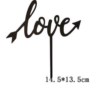 "Love" cake plaque - black