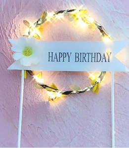 Just For Mum: LED Circular "Happy Birthday" cake topper