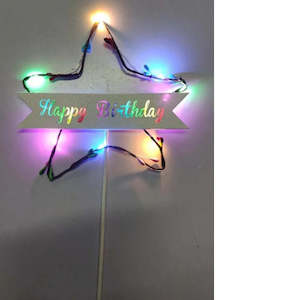 LED Light up Cake Topper - multi coloured