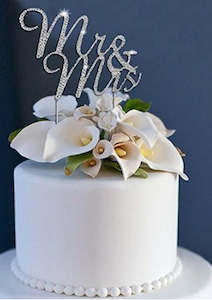 Special Occasions: Diamante "Mr and Mrs" cake pick / topper