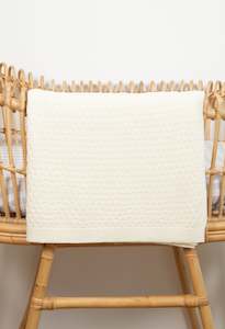 Keepsake Lace Merino Blanket - Natural