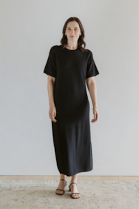 Woman New Arrivals: Merino T-Shirt Dress - Black