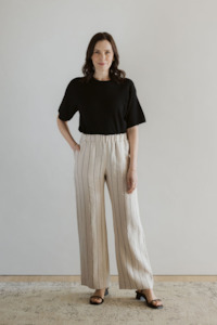 Lazy Day Linen Pant - Cream Stripe