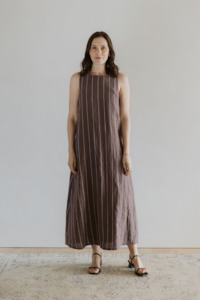 Voyage Dress - Mocha Stripe