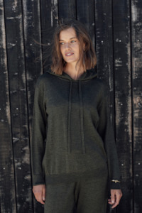 Merino Loungewear: Merino Hoodie - Pine