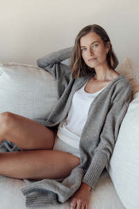 The Merino Angora Cardigan - Mocha