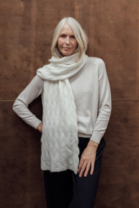 Cable Merino Scarf - Natural