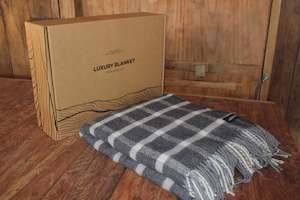 All Living: Palliser Ridge Wool Blanket -Check Charcoal