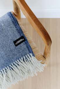 Palliser Ridge Lambs Wool Blanket - Sailor Herringbone