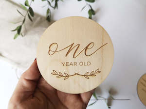 Engraved Wooden Milestone Card Set with Gift Bag