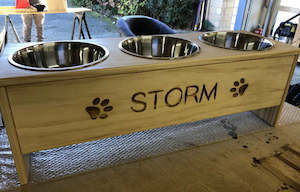 Raised Pet Feeder - 3 Bowls (Large)