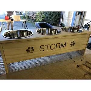 Raised Pet Feeder - 3 Bowls (Medium)