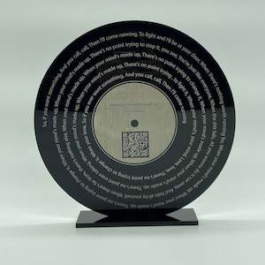 Lyrics Engrave Personalise Vinyl Record Art