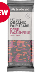 Trade Aid 55% Cocoa Passionfruit Chocolate 100g