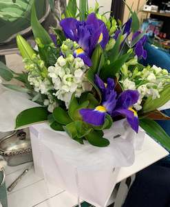 Flowers in a white bag