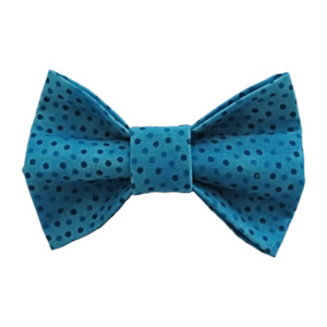 Dog Bow Ties - Lots of Little Teal Dots