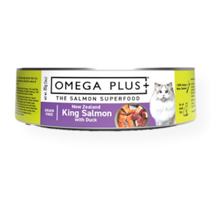 Omega Plus Canned Cat Food King Salmon with Duck 85g