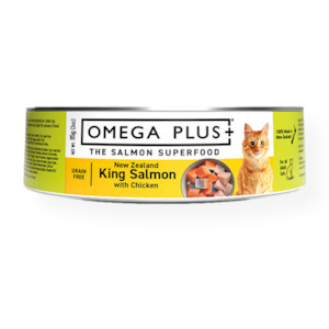 Omega Plus Cat Food Wet King Salmon + Chicken in Gravy 85g