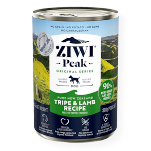 Ziwi Peak Canned Tripe & Lamb Dog Food 390g