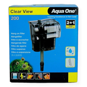 Aqua One H200 Clear View Hang On Filter 200L/hr