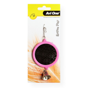 Avi One Round Mirror With Bell Bird Toy 7.7cm