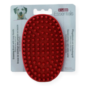 Le Salon Essentials Dog Rubber Grooming Brush with Loop Handle